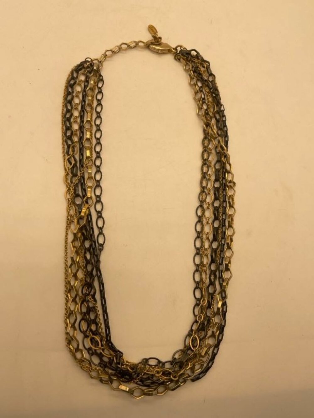 EUC dom by Dominique Cohen Multi Strand Multi Color Chain Link Necklace